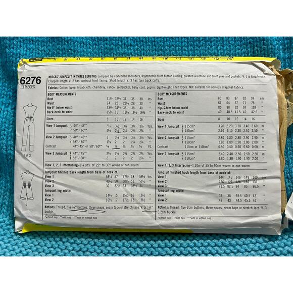 Simplicity 6276 Sewing pattern jumpsuit romper cap sleeve 1980s size 10 - Picture 3 of 5